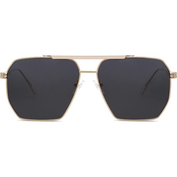 Square Polarized Sunglasses for Women and Men Gold